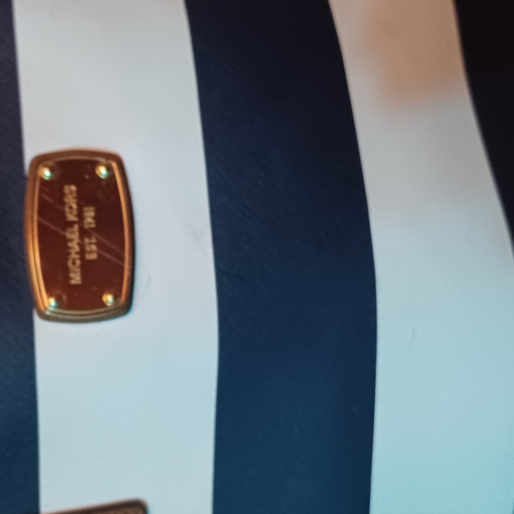 Michael Kors Navy and White Striped Bag
